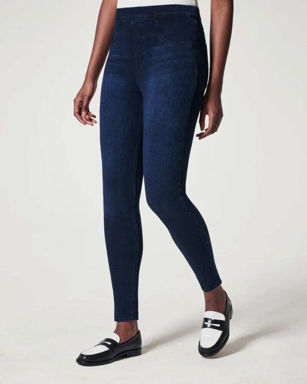 Spanx Women's Jean-ish Denim Leggings Stretchy Blue Size Medium 8-10 Jeggings